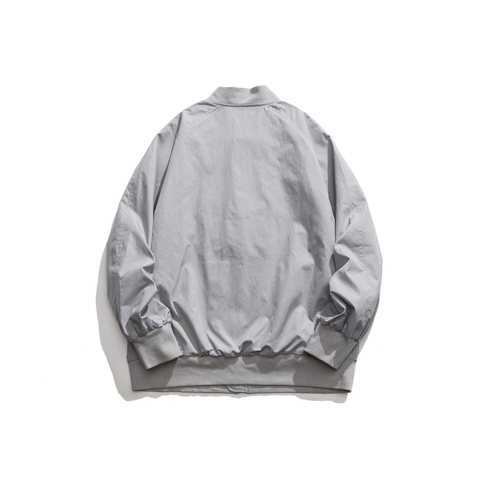 Unisex Jacket Loose Retro Baseball Collar Jacket Men and Women Same Style Spring and Autumn Coat