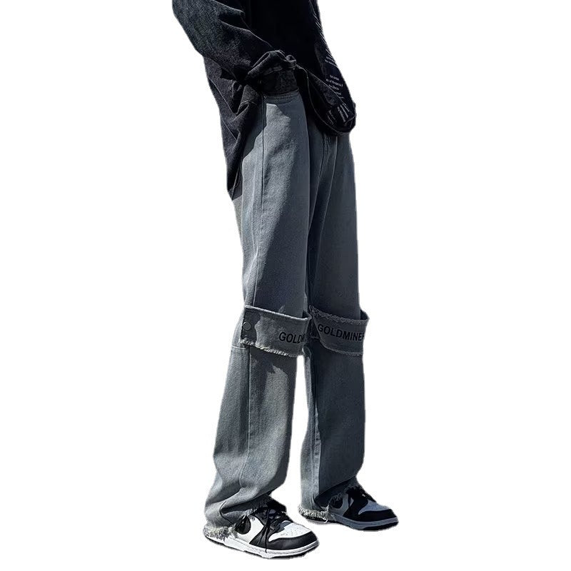 Men Jeans Retro Denim Spring and Autumn Straight Pants
