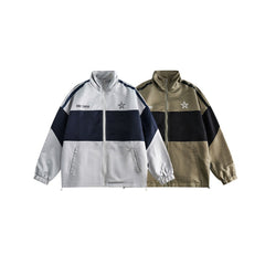 Unisex Jacket Vintage Color Matching Sports Jacket Men's and Women's Spring and Autumn Models Coat