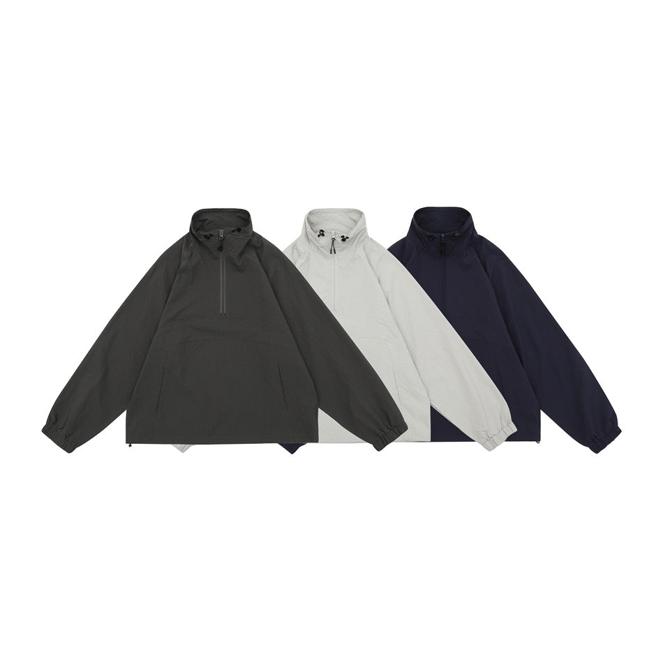 Unisex Jacket Retro Pullover Jacket Stand Collar Coat