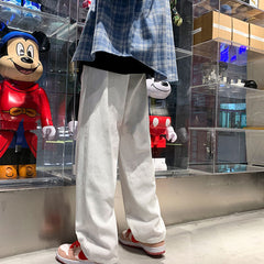 Men Jeans Wide Leg Jeans Men Autumn and Winter Loose Retro Pants