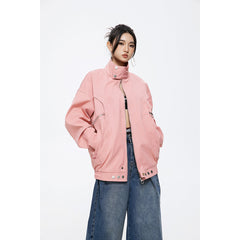 Unisex Jacket Vintage Spring and Autumn Coat Men's and Women's Casual Loose Lapel Jacket