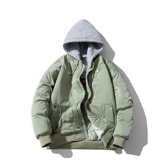 Mens Vintage Jackets Fall/Winter Air Force Pilot Jacket Hooded Baseball Uniform