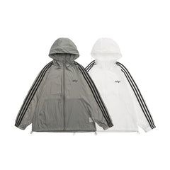 Unisex Jacket Vintage Sports Jacket Loose Hooded Sunscreen Coat