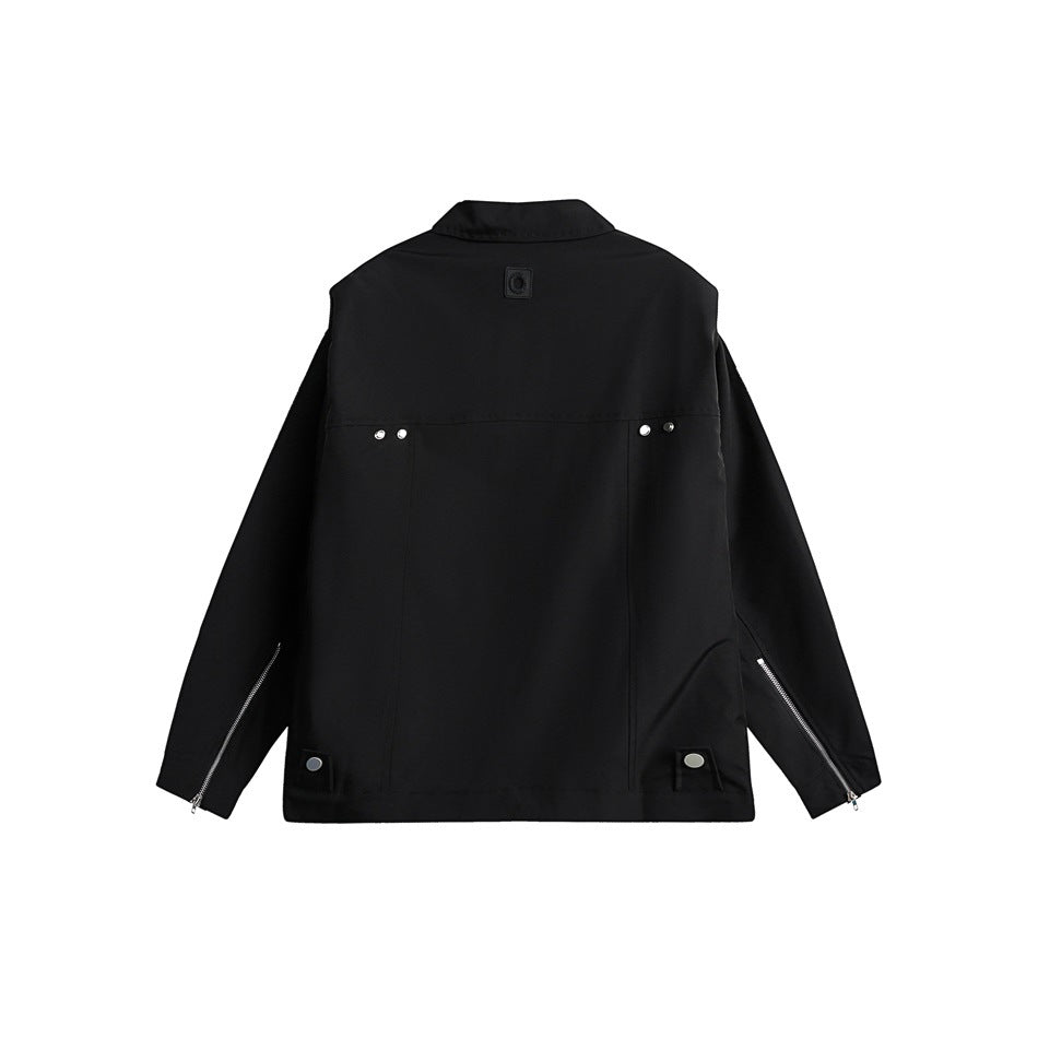 Unisex Jacket Vintage Loose Lapels Padded Shoulder Jacket