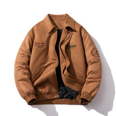 Mens Vintage Jackets Lapel Baseball Jacket Ruffian Padded Jacket