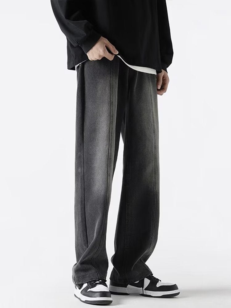 Men Jeans Retro Loose Casual Straight-Leg Pants