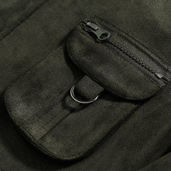 Unisex Jacket Vintage Multi-Pocket Workwear Jacket Top Baggy Coat