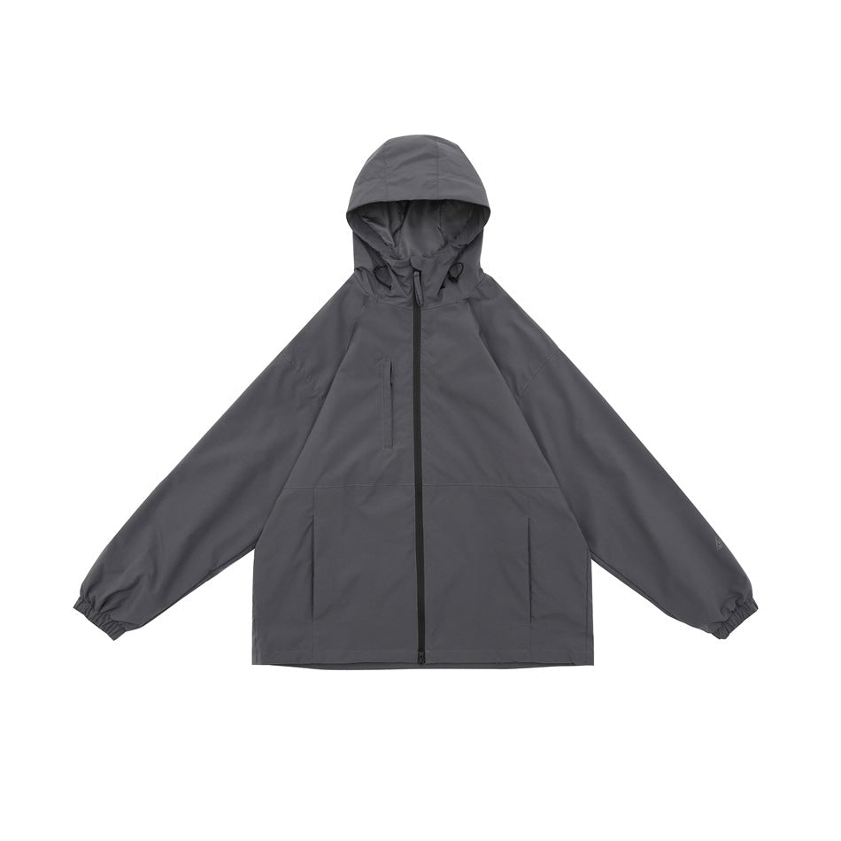 Unisex Jacket Shell Jacket Waterproof Hooded Jacket Men and Women Couple Sports Jacket