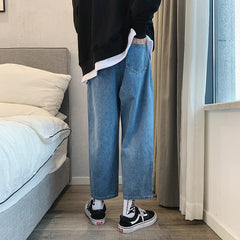Men Jeans Wide Leg Pants Straight Men's Jeans Loose