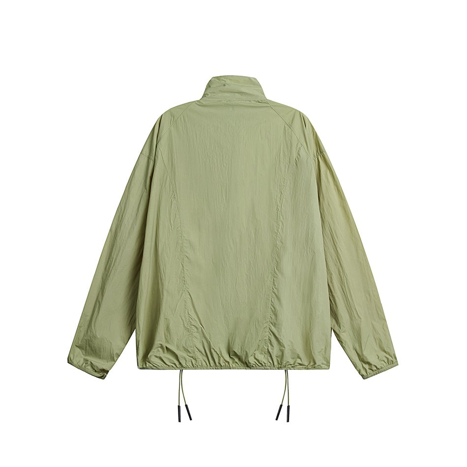 Unisex Jacket Vintage Sports Jacket Men and Women Stand Collar Sun Protective Clothes Coat