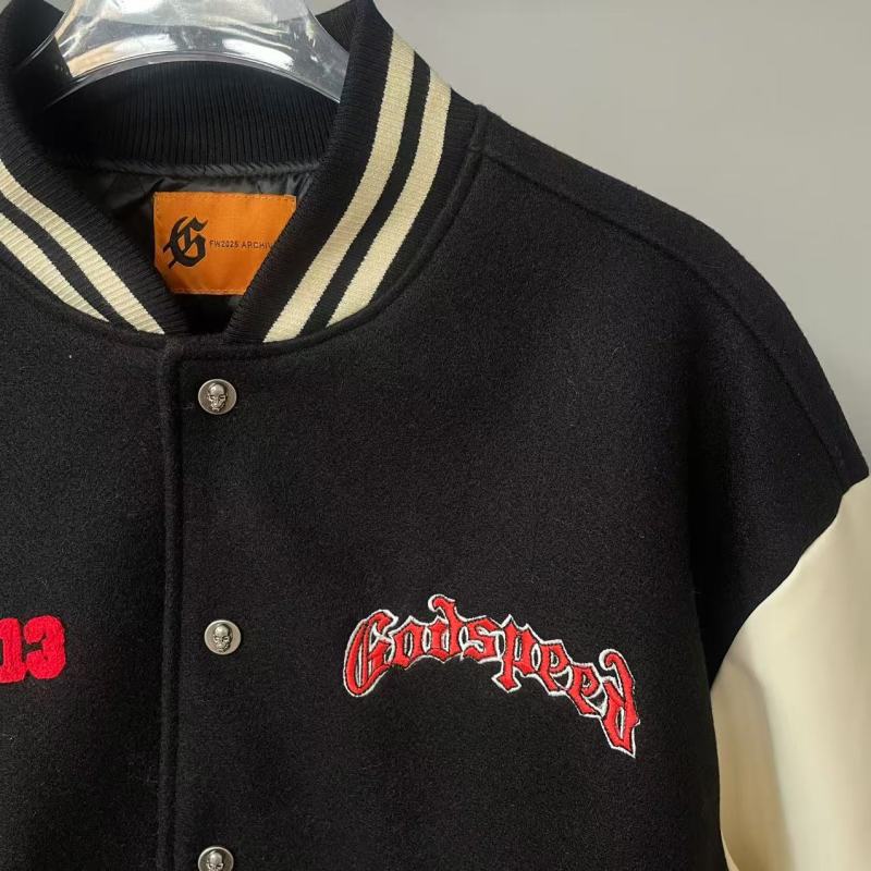 Godspeed Jacket  Baseball Jersey Jacket Embroidered Loose Stand Up Collar