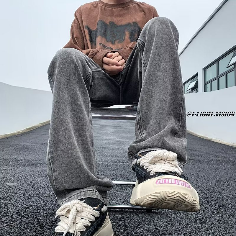 Men Jeans Skinny Jeans Men Spring Slim-Fitting Straight-Leg Pants