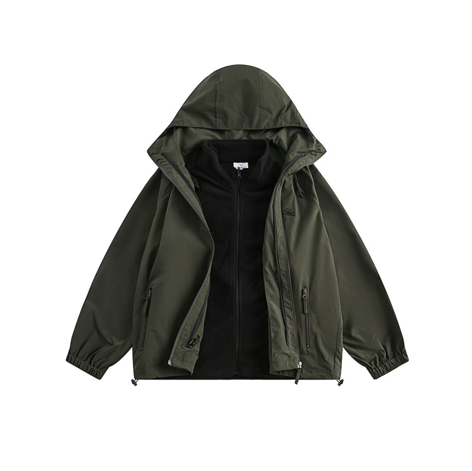 Unisex Jacket Retro Mechanical Style Shell Jacket Boys Hooded Jacket
