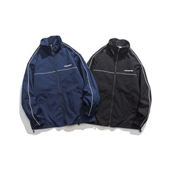 Unisex Jacket Autumn Vintage Coat Loose Casual Stand-up Collar Jacket