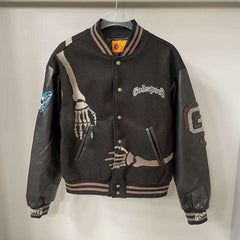 Godspeed Jacket  Baseball Jersey Jacket Embroidered Loose Stand Up Collar