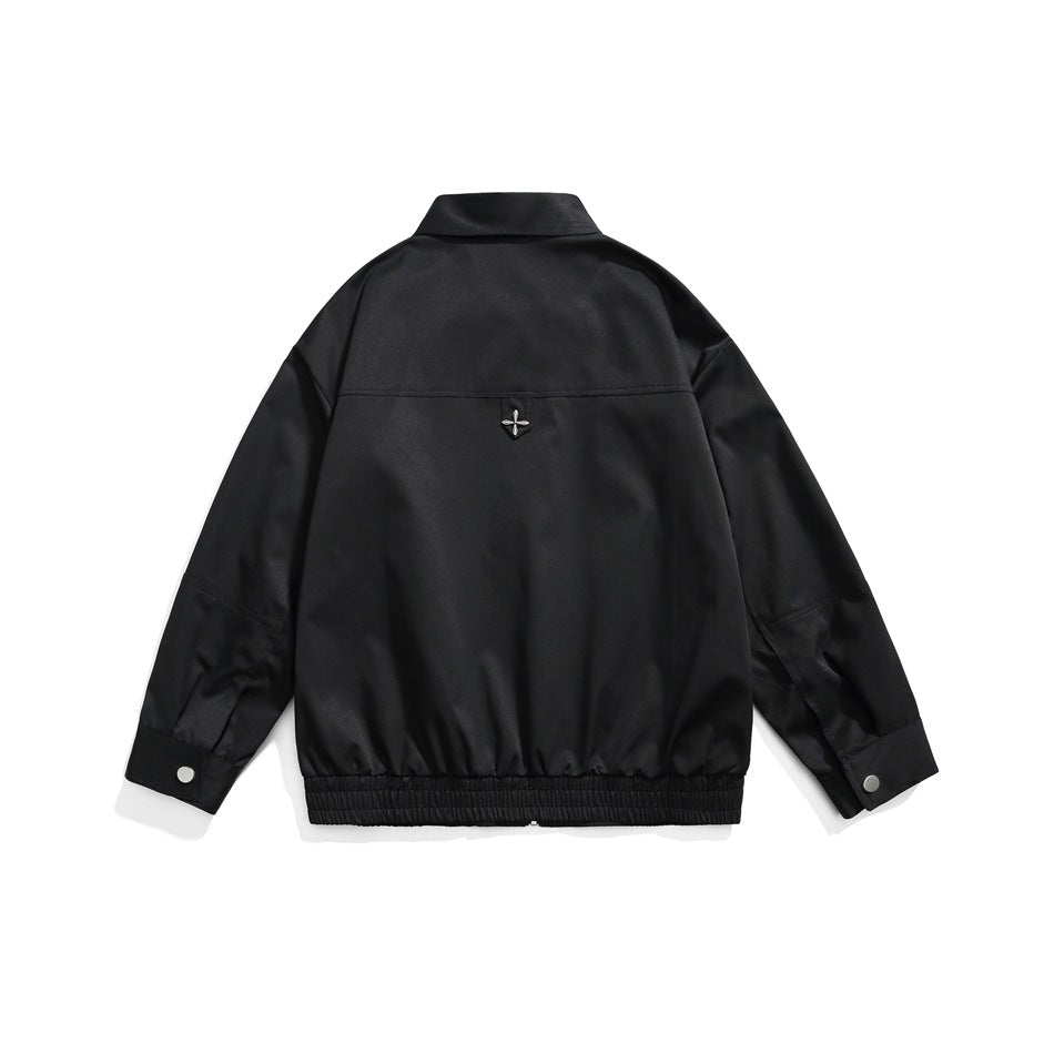 Unisex Jacket Spring and Autumn Retro Lapels Jacket Overalls