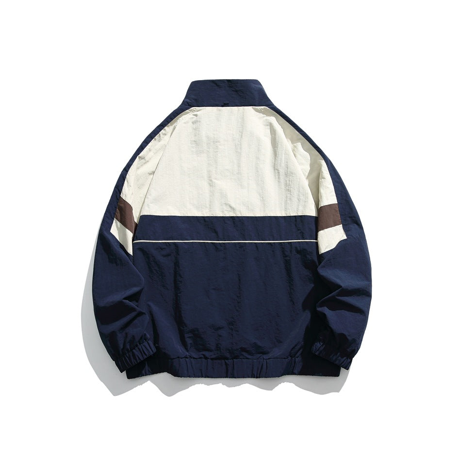 Unisex Jacket Stand Collar Coat for Male and Female Students Loose Jacket