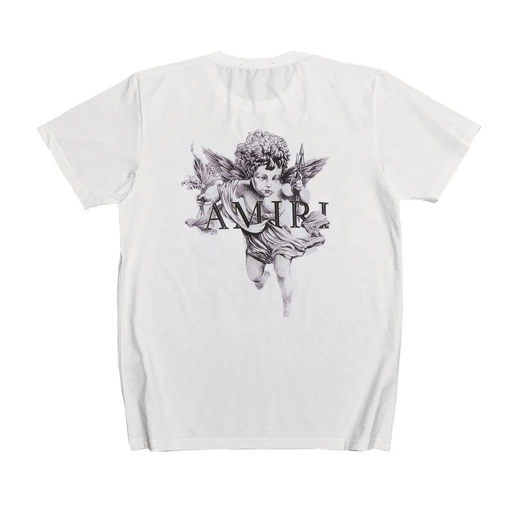 Amiri T Shirt Short Sleeve Angel Letter Print Casual