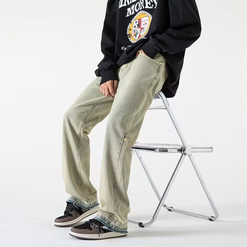 Men Jeans Hiphop Baggy Straight Trousers