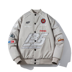 Mens Vintage Jackets Vintage Embroidered Baseball Jacket Flight Jacket