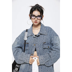 Unisex Jacket Retro Washed Overalls Men and Women Couple Loose Denim Jacket