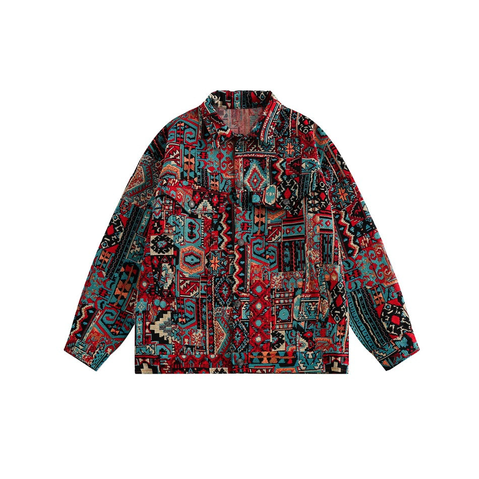 Unisex Jacket Vintage Loose Lapels Jacket Overalls