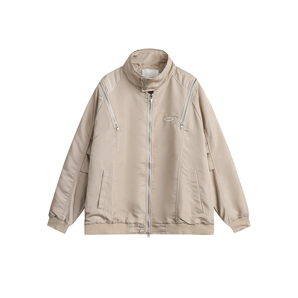 Unisex Jacket Loose Lapel Mechanical Style Jacket Men and Women Same Coat
