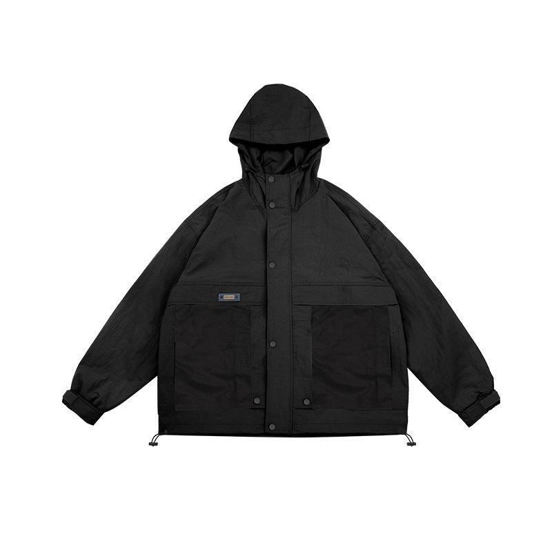 Unisex Jacket Retro Hooded Sports Jacket Men's Loose Outdoor Outdoor Jacket Coat