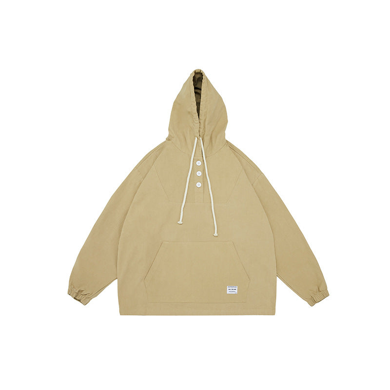 Unisex Jacket Vintage Camping Jacket Men's Loose Top Hooded Jacket