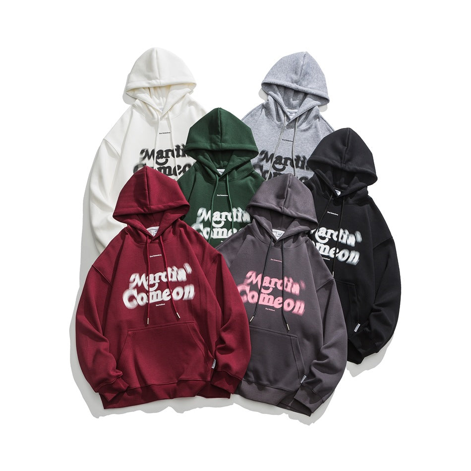 Unisex Jacket Retro Hooded Sweater Loose Spring and Autumn Coat