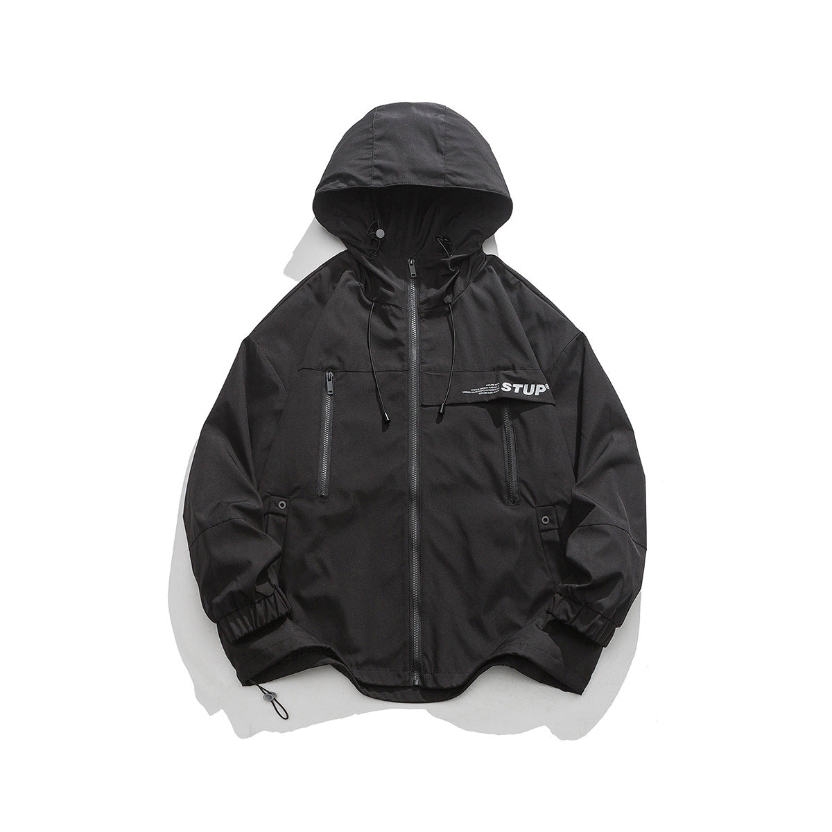 Unisex Jacket Windproof Shell Jacket Jacket Men's and Women's Loose Casual Mechanical Style Hooded Jacket