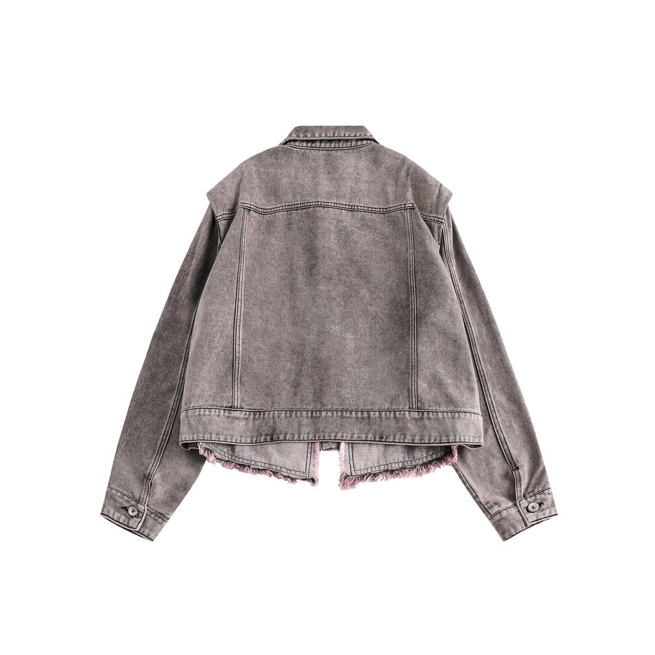 Unisex Jacket Retro Washed Denim Jacket