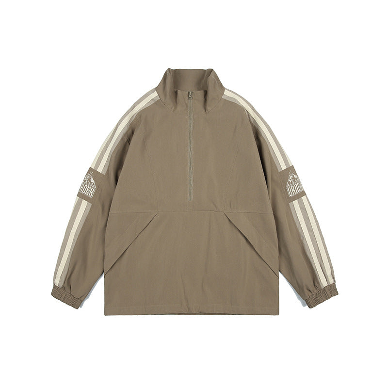 Unisex Jacket Loose Hooded Coat Men's and Women's Stand Collar Jacket