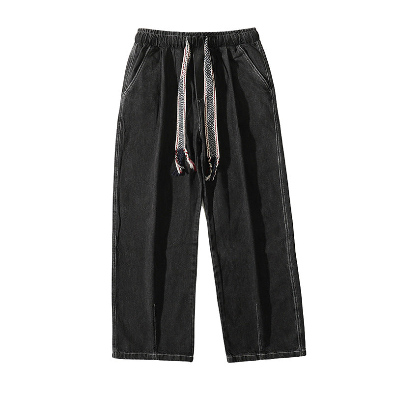 Men Jeans Spring and Autumn plus Size Loose Straight Oversize Wide Leg Pants