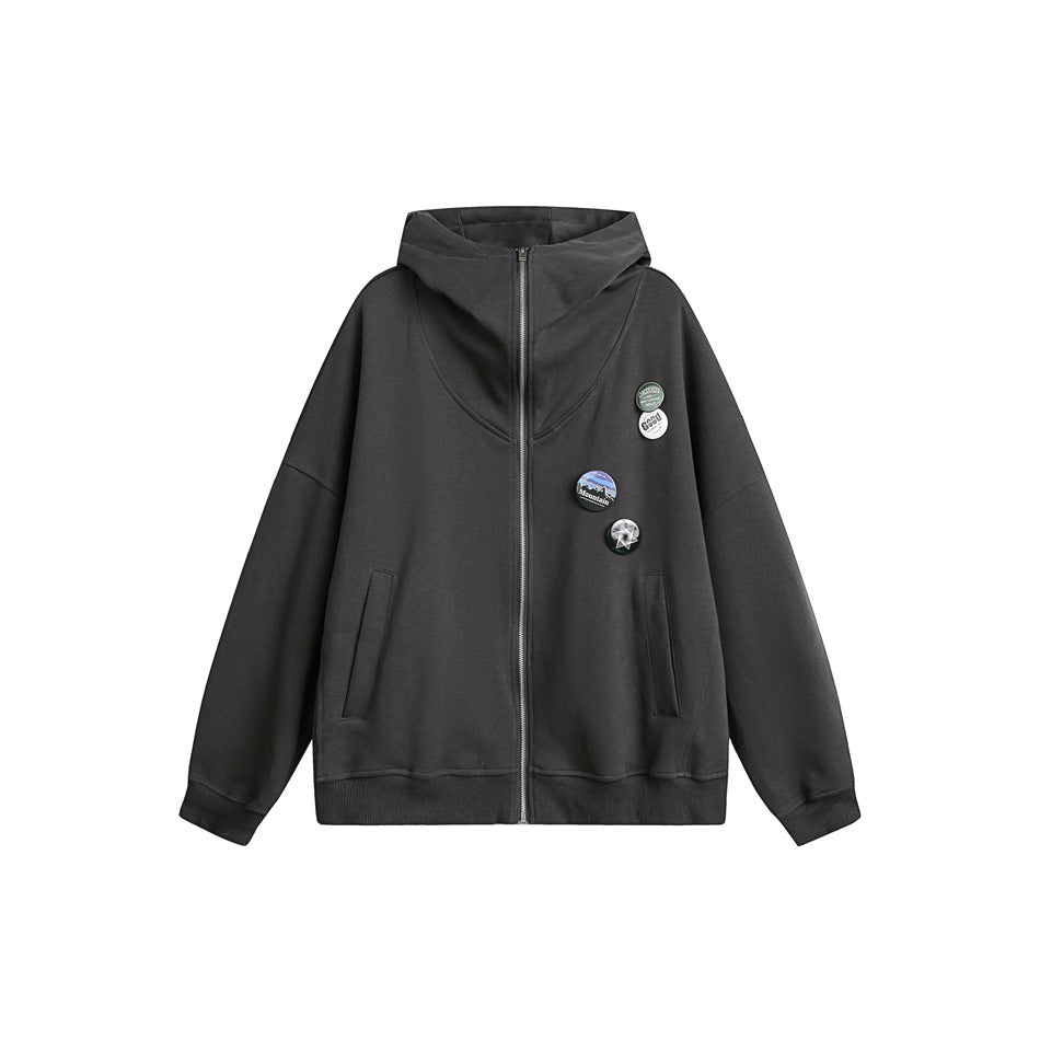 Unisex Jacket Vintage Hooded Hooded Jacket Windproof Collar Sweater Jacket