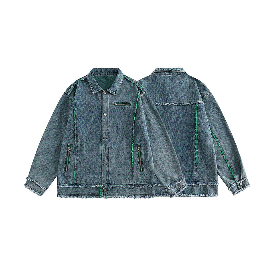 Unisex Jacket Vintage Washed Denim Jacket Loose Jacket