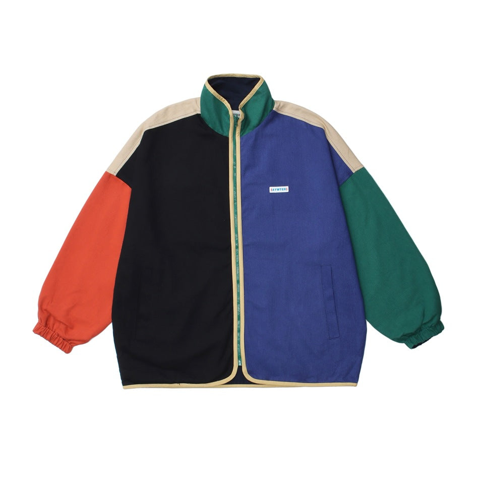 Unisex Jacket Vintage Loose Jacket Double-Sided Stand Collar Coat