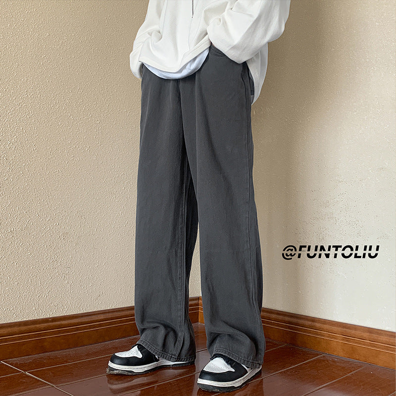 Men Jeans Vintage Jeans Men Loose Straight Cargo Pants