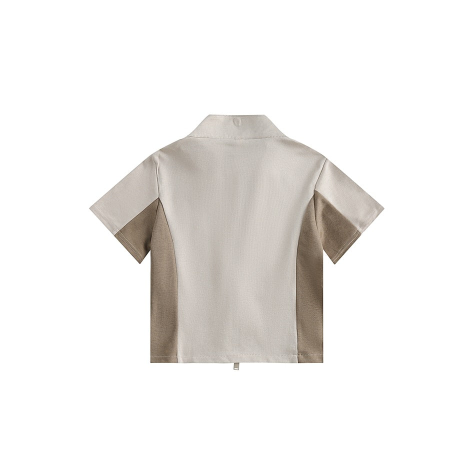 Unisex Jacket Retro Biker's Style Short Stand Collar Coat