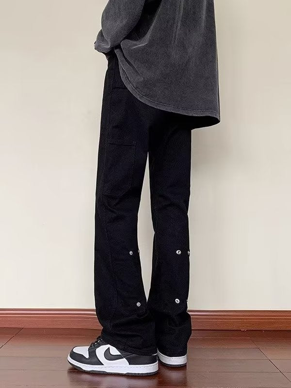 Men Jeans Spring and Autumn Straight-Leg Pants Loose Flared Trousers