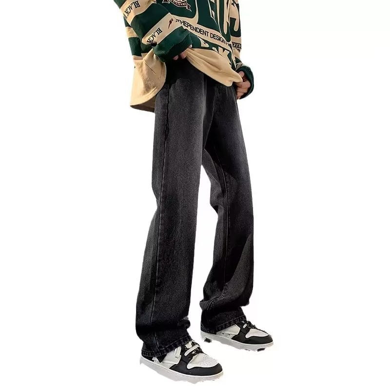 Men Jeans Black Washed Jeans Men's Summer Oversize plus Size Bootcut Trousers