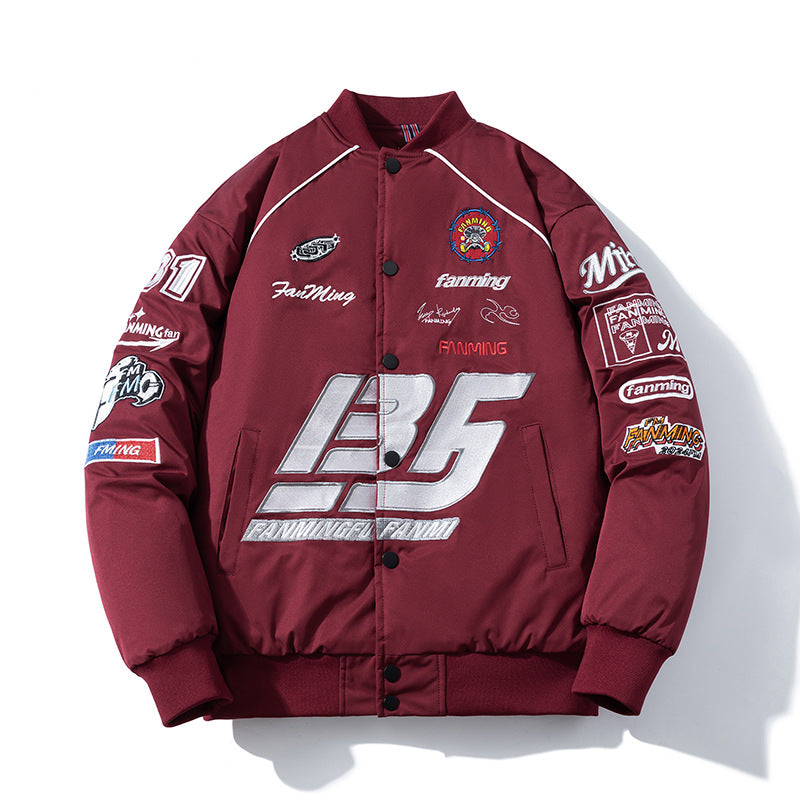 Mens Vintage Jackets Vintage Embroidered Baseball Jacket Flight Jacket