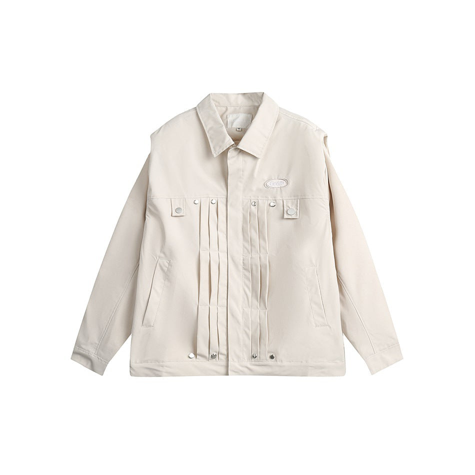 Unisex Jacket Vintage Loose Lapels Padded Shoulder Jacket
