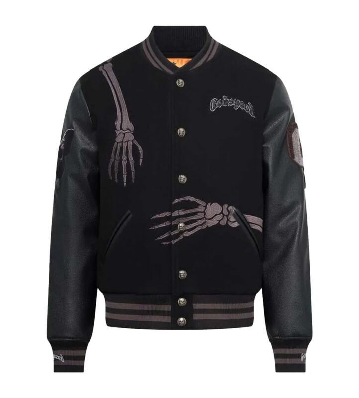 Godspeed Jacket  Baseball Jersey Jacket Embroidered Loose Stand Up Collar