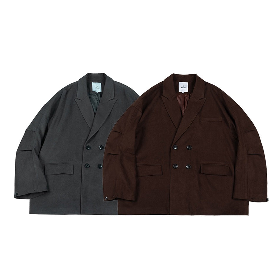 Unisex Jacket Vintage Leisure Suit Corduroy Workwear Jacket Men's Loose Spring and Autumn Coat