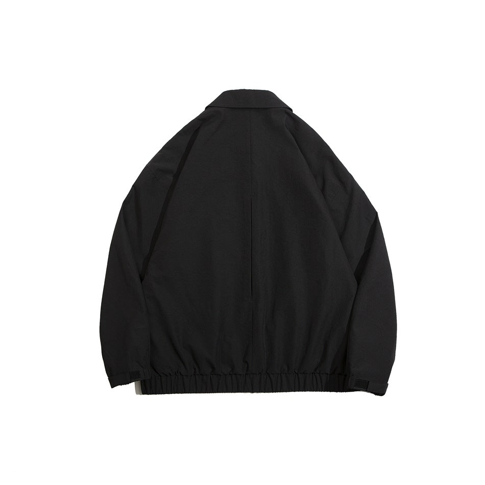 Unisex Jacket Autumn Retro Lapels Workwear Jacket Loose Casual Jacket