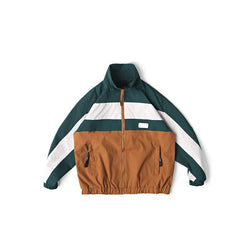 Unisex Jacket Vintage Loose Multicolor Stand Collar Jacket