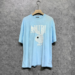 Amiri T Shirt Towel Embroidered Jacquard Casual round Neck Short Sleeve T-shirt