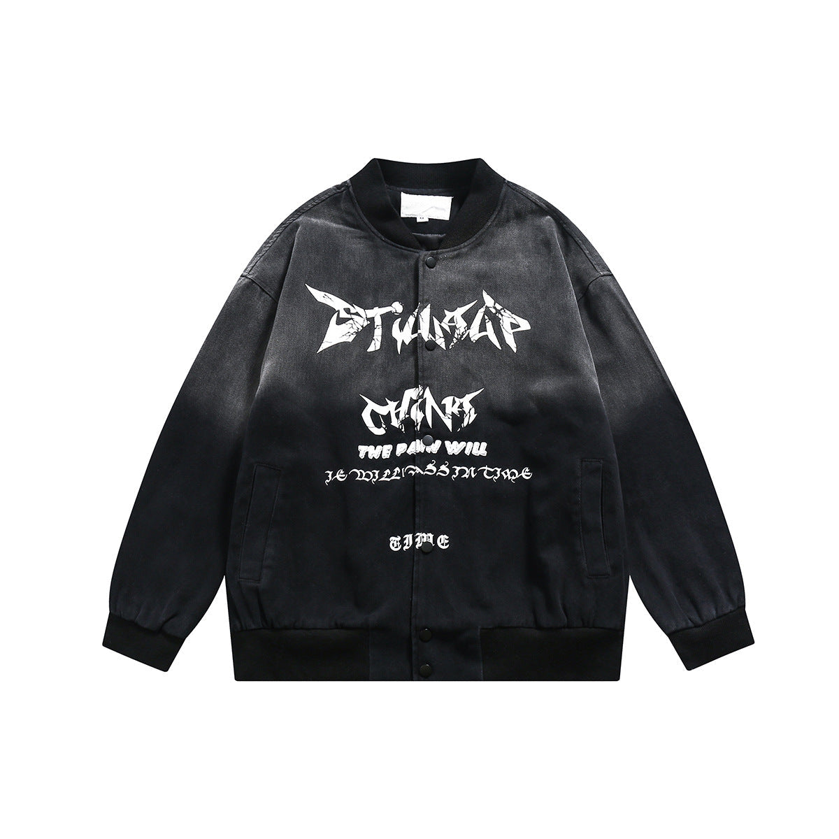Unisex Jacket Men's and Women's Loose Casual Gradient Baseball Jacket